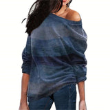 Women Blouses Off Shoulder Tops Striped Print