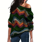 Women Blouses Off Shoulder Tops Striped Print