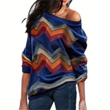 Women Blouses Off Shoulder Tops Striped Print