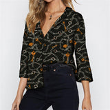 Chain Print Summer Chiffon Blouse