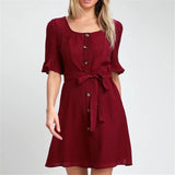 Women Summer Dress Casual Short Sleeve