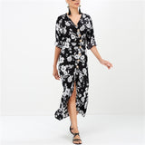 Summer Chiffon Dress Women Floral Print