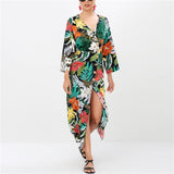 Summer Chiffon Dress Women Floral Print