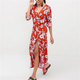 Summer Chiffon Dress Women Floral Print