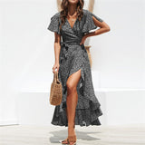 Summer Boho Style Floral Print Maxi Beach Dress