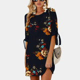 Women Floral Print Beach Chiffon Dress