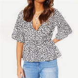 Summer Chiffon Blouse Sexy Deep V-neck