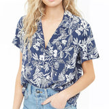 Summer Short Sleeve Chiffon Blouse
