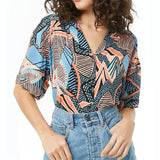 Summer Short Sleeve Chiffon Blouse