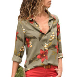 Summer Floral Print Chiffon Blouse