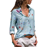 Summer Floral Print Chiffon Blouse