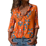 Summer Floral Print Chiffon Blouse