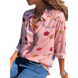Summer Floral Print Chiffon Blouse