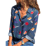 Summer Floral Print Chiffon Blouse