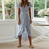 Bohemian Chiffon Floral Print Beach Dress